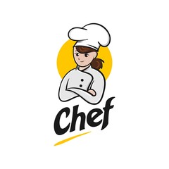 Chef cartoon logo design vector illustration