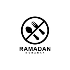 Ramadan fasting simple flat logo vector illustration. Fasting logo vector	