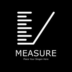 Letter V with ruler vector logo design. Suitable for education, banner, poster, print, pattern, and initial.