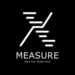 Letter X with ruler vector logo design. Suitable for education, banner, poster, print, pattern, and initial.