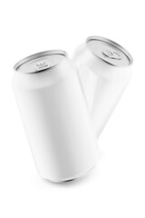 3d render. Aluminum cans for drinks isolated on white background. Mock up