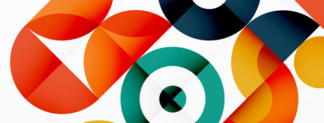 Colorful circle abstract background. Minimal geometric template for wallpaper, banner, presentation