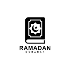 Ramadan logo. Al quran simple flat icon vector illustration	