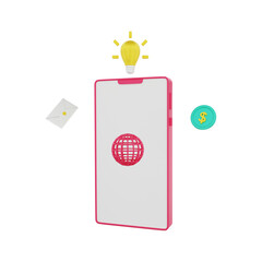 3d rendering  finance business make money online with mobile