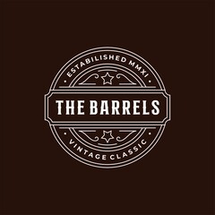 Vintage Brewery Beer Barrel Symbol Logo design