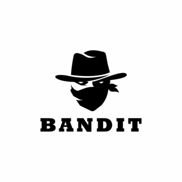 Face Man Cowboy Bandit Symbol Logo Design