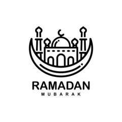 Ramadan simple flat logo vector illustration. Ramadan logo. Mosque logo