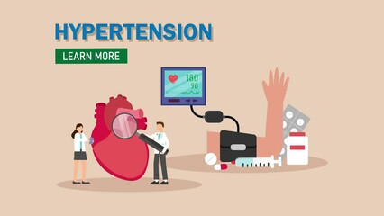 Doctors check hypertension disease of patient