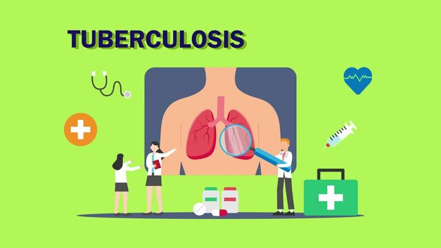 Doctors examining tuberculosis disease on lungs