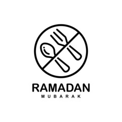 Ramadan fasting simple flat logo vector illustration. Fasting logo vector