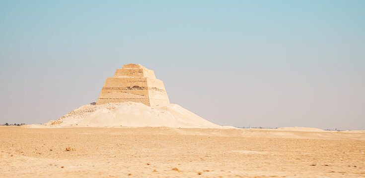 wrong pyramid in Meidum, near Cairo. Egypt. One of the oldest sights of Egypt in the desert.