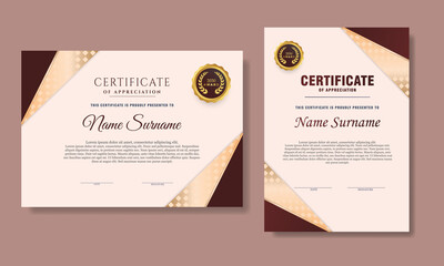 Certificate Template gradient brown and gold