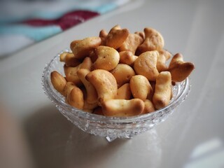 Binki, cashew shape, Kaju Cookies, Namkeen Biscuits, Cookies, kaju biscuit.