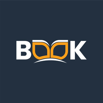 cool book lettering logo vector element