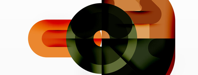 Obraz premium Creative geometric wallpaper. Circles, lines background. Business template for wallpaper, banner, background or landing