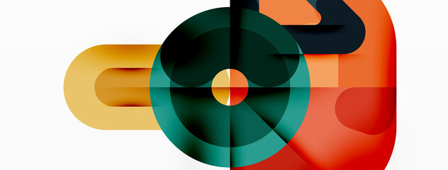 Obraz premium Creative geometric wallpaper. Circles, lines background. Business template for wallpaper, banner, background or landing