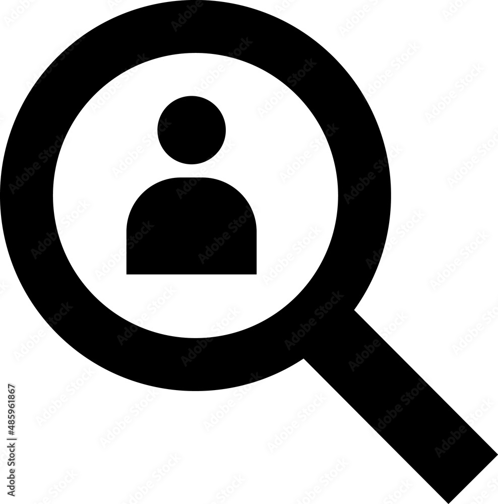 Poster user search element in flat simple style on white background..eps