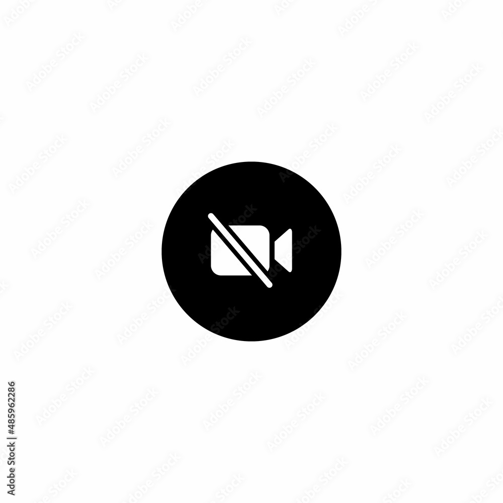 Poster mute video call icon sign symbol for web or mobile app