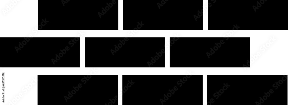 Poster brick wall element in flat simple style on white background..eps