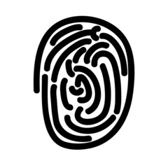Simple Vector Sign of Finger Print, Touch Button,
