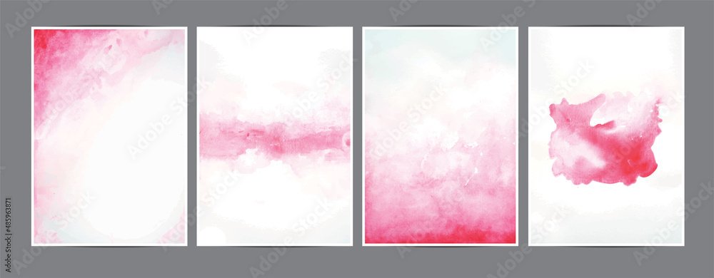 Poster vector pink watercolor splashing on the paper in a4 size invitation card background template collect