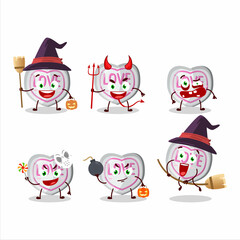 Halloween expression emoticons with cartoon character of white love candy