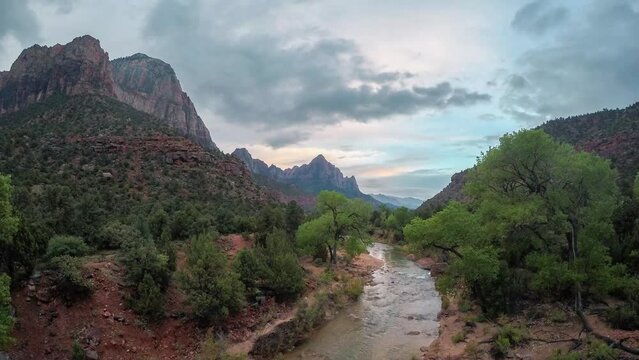 A time lapse taken from the iconic Watchmen lookout in Zion National Park, Utah.