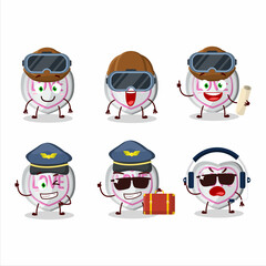 Pilot cartoon mascot white love candy with glasses