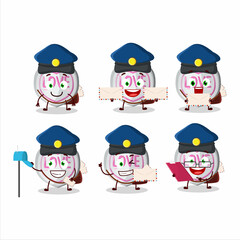 A picture of cheerful white love candy postman cartoon design concept
