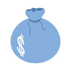 blue money bag