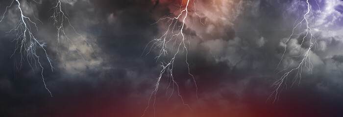 Lightning, thunder cloud dark cloudy sky