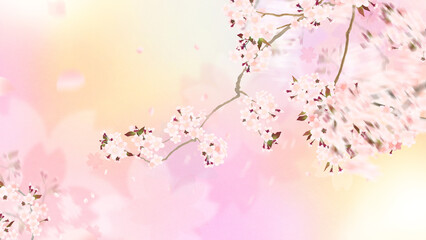 Pastel background material using cherry blossoms