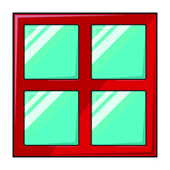 The illustration of window cartoon vector. Suitable for education, coloring book for young learners.