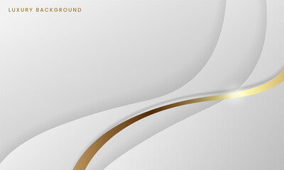 Abstract modern luxury dynamic wave light gold line and white gray smooth shadow background. Vector graphic Illustration.
