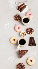 fresh donut with coffee