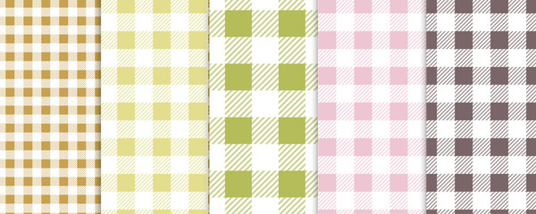 Vichy Seamless. Pastel gingham pattern. Background for Easter, wallpaper, blanket. Set of pastel pallet.