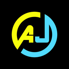  AJ letter logo design on black background Initial Monogram Letter AJ Logo Design Vector Template. Graphic Alphabet Symbol for Corporate Business Identity