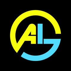  AL letter logo design on black background Initial Monogram Letter AL Logo Design Vector Template. Graphic Alphabet Symbol for Corporate Business Identity