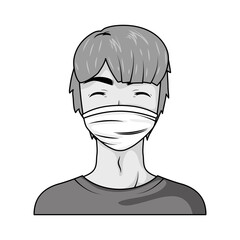 manga boy with mask