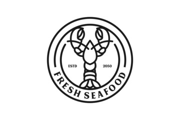 Seafood Lobster Crayfish Prawn Shrimp Crab vintage luxury logo design
