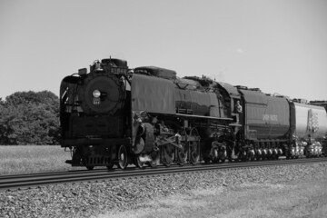 Fototapeta na wymiar steam train on a railway