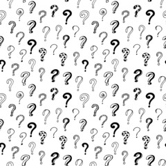 question mark seamless pattern hand drawn doodle, vector. wallpaper, textile, wrapping paper, background.