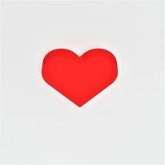 3d render red heart symbol