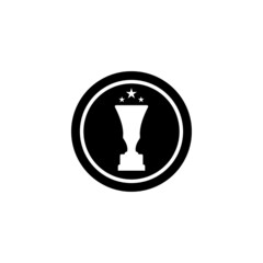Trophy vector logo icon.champions trophy logo icon for winner award logo template