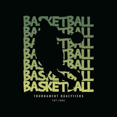 BASKETBALL illustration typography. perfect for t shirt design