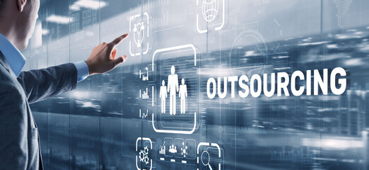 Outsourcing Business Human Resources Internet Finance Technology Concept