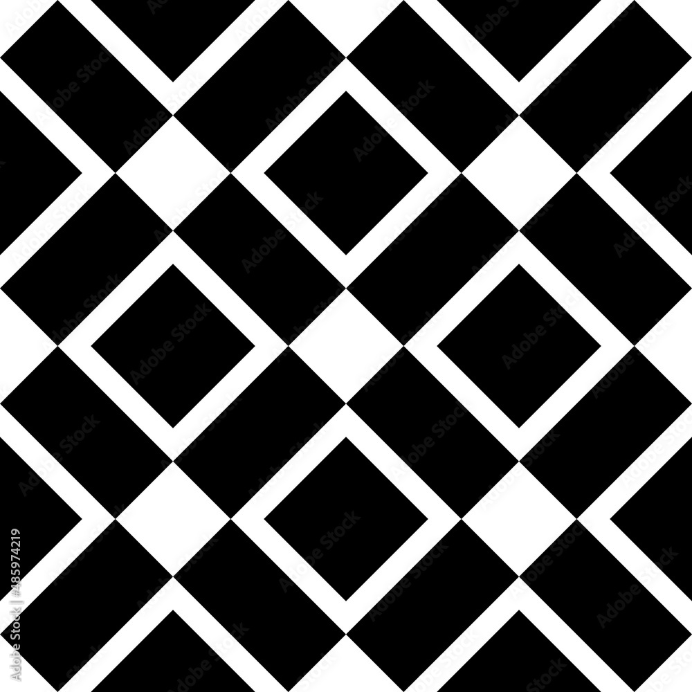 Aufkleber diagonal black and white rectangles and squares. vector seamless and elemental.