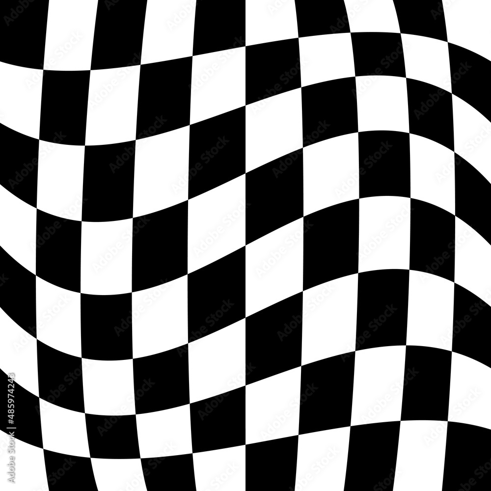 Poster a slightly curved checkerboard that can still be seamless. vector.