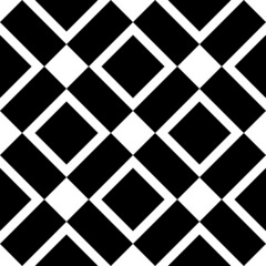 Diagonal black and white rectangles and squares. Vector seamless and elemental.