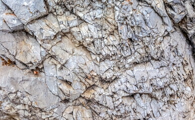 Stone rock close-up in winter